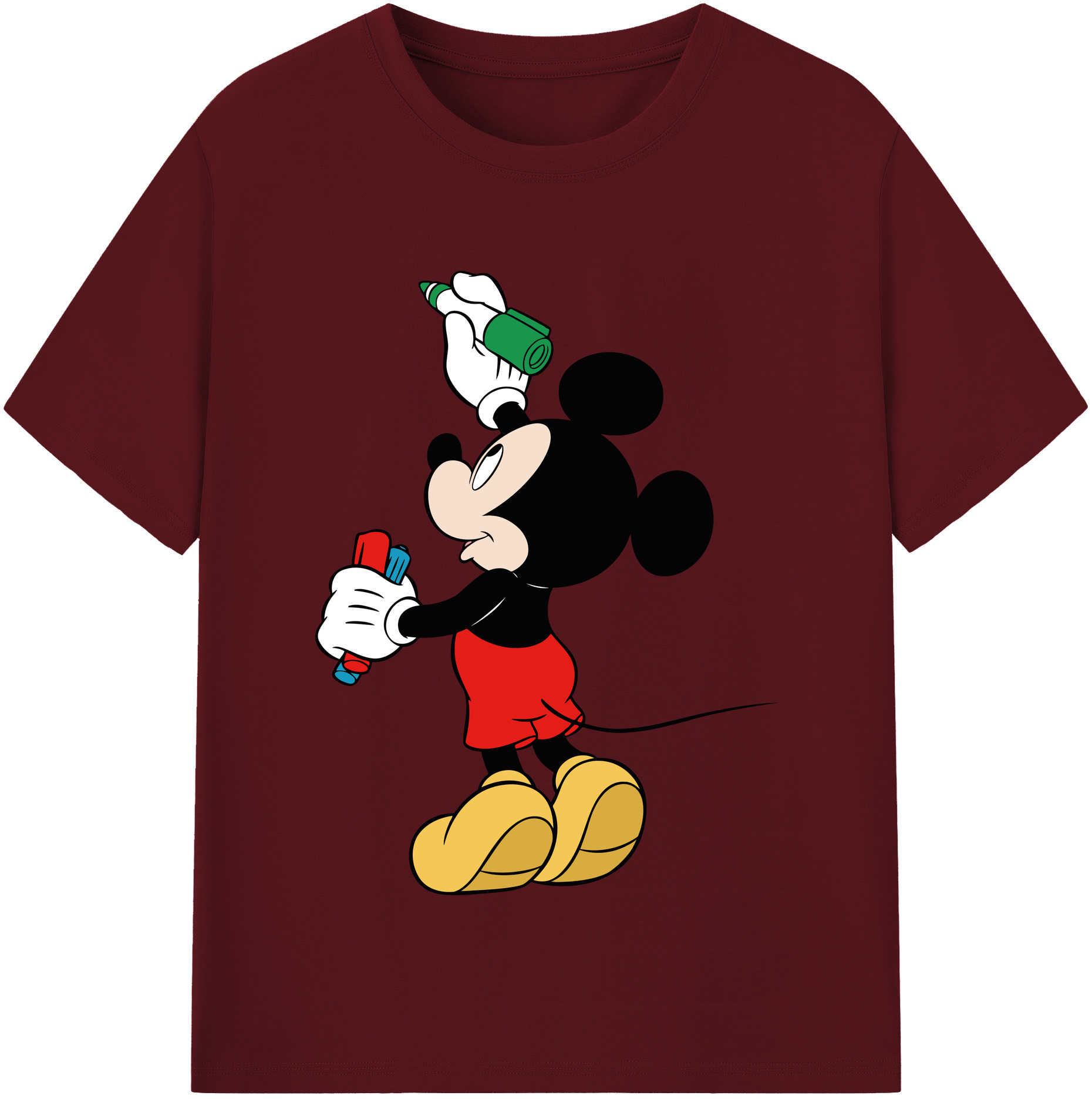（画像用） ミッキーマウス Mickey Mouse 綿100％半袖Tシャツ（フロントプリント）